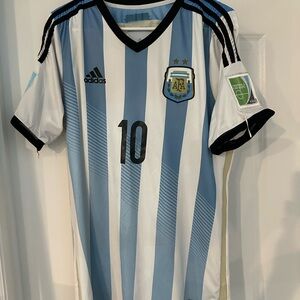 Adidas MESSI Blue and White Soccer Jersey - XL - No Tags - Very Nice!!!